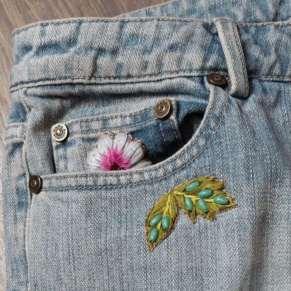 Dana Buchman Embroidered Jeans - Picture 4 of 13